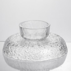 Фруктовниця на ніжці Ice Textured 20 см з крижаною текстурою скла Yiwu HP-34-89