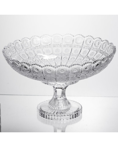 Фруктовниця на ніжці скляна Queen Lace 32 см під кришталь Yiwu HP-34-47