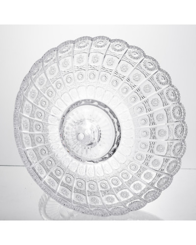 Фруктовниця на ніжці скляна Queen Lace 32 см під кришталь Yiwu HP-34-47