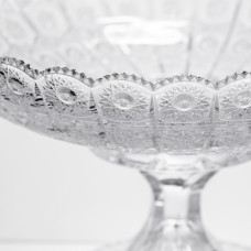 Фруктовниця на ніжці скляна Queen Lace 32 см під кришталь Yiwu HP-34-47