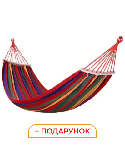 Гамак туристичний підвісний тканинний 174х80 см з планкою Червоний SJ-0010-2R