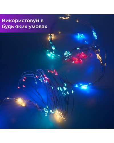 Гірлянда кінський хвіст Роса 10 ниток на 200 LED лампочок світлодіодна мідний провід 2 м по 20 діодів Гірлянда кінський хвіст Роса 10 ниток на 200 LED лампочок світлодіодна мідний провід 2 м по 20 діодів
