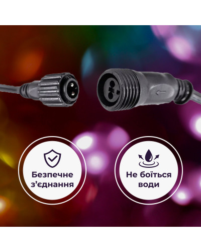 Гірлянда стрічка вулична Дюралайт 480 LED світлодіодна 16 м морозостійка прозорий провід Мультиколор