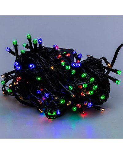 Гірлянда нитка 10м на 200 LED лампочок світлодіодна чорний провід 8 режимів роботи Гірлянда нитка 10м на 200 LED лампочок світлодіодна чорний провід 8 режимів роботи