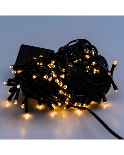 Гірлянда нитка 10м на 200 LED лампочок світлодіодна чорний провід 8 режимів роботи Жовтий