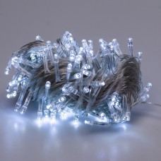 Гірлянда нитка 10м на 200 LED лампочок світлодіодна прозорий провід 8 режимів Білий