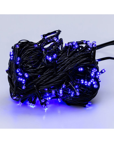 Гірлянда нитка 16м на 400 LED лампочок світлодіодна чорний провід 8 режимів роботи Синій Гірлянда нитка 16м на 400 LED лампочок світлодіодна чорний провід 8 режимів роботи Синій