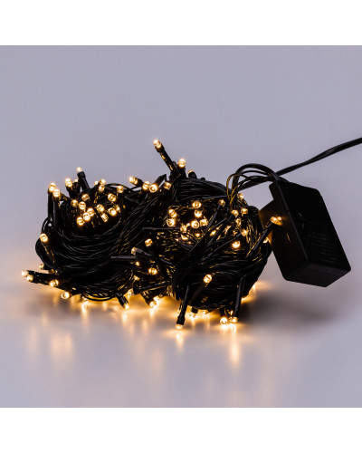 Гірлянда нитка 16м на 400 LED лампочок світлодіодна чорний провід 8 режимів роботи Жовтий