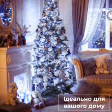Гірлянда нитка 18м на 400 LED лампочок світлодіодна прозорий провід 8 режимів роботи Білий