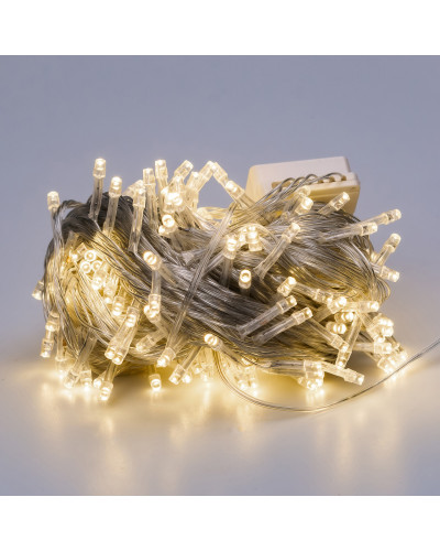 Гірлянда нитка 18м на 400 LED лампочок світлодіодна прозорий провід 8 режимів роботи Жовтий