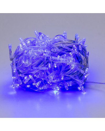 Гірлянда нитка 22м на 500 LED лампочок світлодіодна прозорий провід 8 режимів роботи Синій Гірлянда нитка 22м на 500 LED лампочок світлодіодна прозорий провід 8 режимів роботи Синій