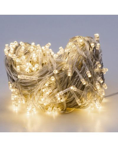Гірлянда нитка 22м на 500 LED лампочок світлодіодна прозорий провід 8 режимів роботи Жовтий