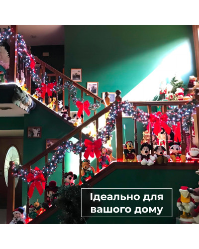 Гірлянда нитка 6м на 100 LED лампочок світлодіодна чорний провід 8 режимів роботи Гірлянда нитка 6м на 100 LED лампочок світлодіодна чорний провід 8 режимів роботи