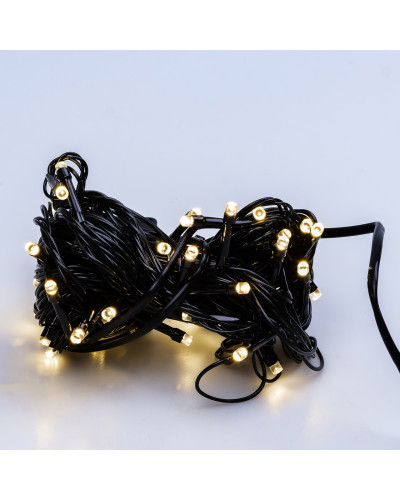 Гірлянда нитка 6м на 100 LED лампочок світлодіодна чорний провід 8 режимів роботи Жовтий