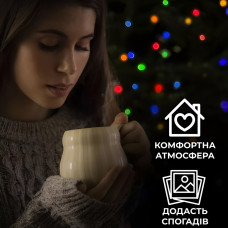 Гірлянда нитка 6м на 100 LED лампочок світлодіодна прозорий провід 8 режимів