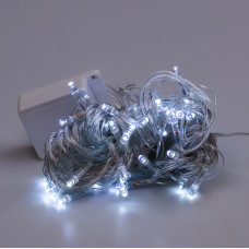 Гірлянда нитка 6м на 100 LED лампочок світлодіодна прозорий провід 8 режимів Білий