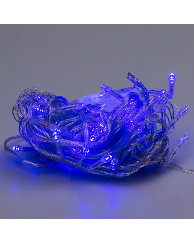Гірлянда нитка 6м на 100 LED лампочок світлодіодна прозорий провід 8 режимів Синій Гірлянда нитка 6м на 100 LED лампочок світлодіодна прозорий провід 8 режимів Синій