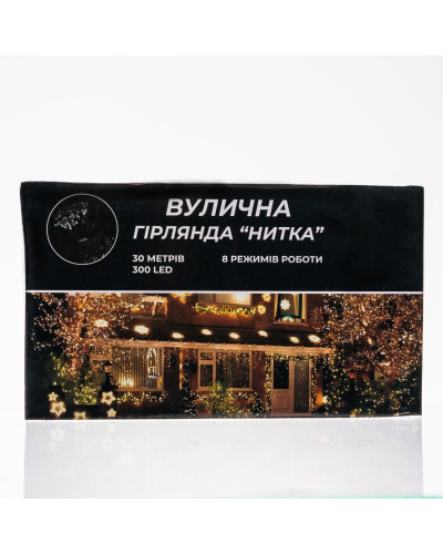 Гірлянда Нитка вулична 30 (м) 300 LED чорний провід Синій CF300L30MBBL
