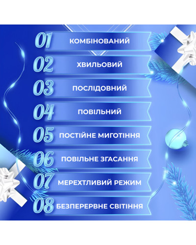 Гірлянда Роса Крапля 100 метров 1000 LED світлодіодна гірлянда в котушці мідний провід 8 функцій + пульт Синій