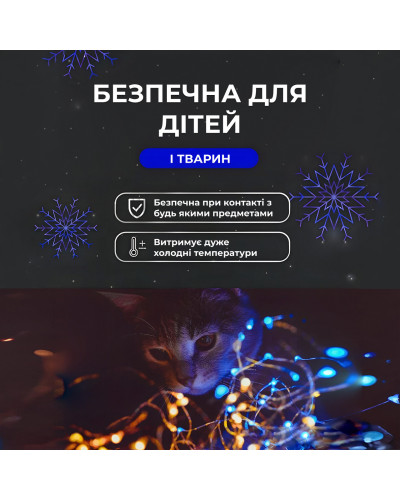 Гірлянда роса на пульті 100 метрів на 1000 led світлодіодів крапля на білому дроті синя