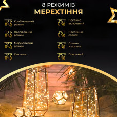 Гірлянда роса на пульті 100 метрів на 1000 led світлодіодів крапля на зеленому дроті жовта