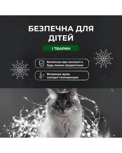 Гірлянда роса на пульті 200 метрів на 2000 led світлодіодів крапля на білому дроті біла
