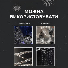 Гірлянда роса на пульті 200 метрів на 2000 led світлодіодів крапля на білому дроті біла
