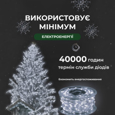 Гірлянда роса на пульті 200 метрів на 2000 led світлодіодів крапля на білому дроті біла