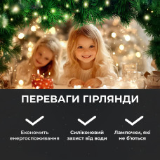 Гірлянда роса на пульті 200 метрів на 2000 led світлодіодів крапля на білому дроті біла