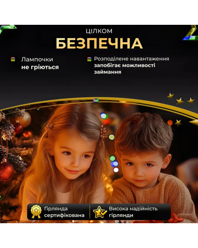 Гірлянда роса на пульті 200 метрів на 2000 led світлодіодів крапля на зеленому дроті мультиколор