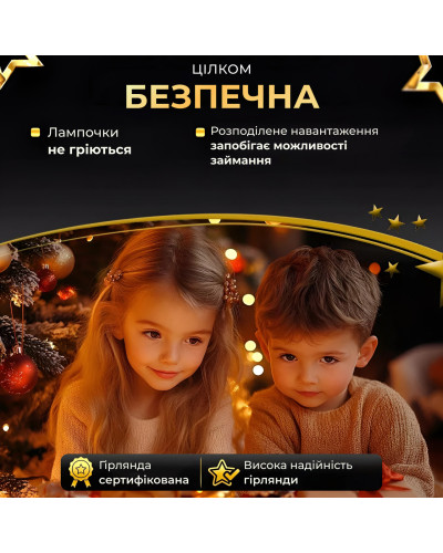 Гірлянда роса на пульті 200 метрів на 2000 led світлодіодів крапля на зеленому дроті жовта