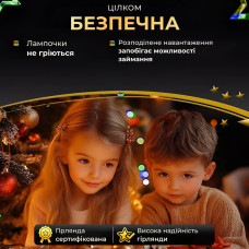 Гірлянда роса на пульті 20 метрів USB на 200 led світлодіодів крапля на білому дроті жовта мультиколор