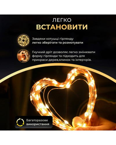Гірлянда роса на пульті 20 метрів USB на 200 led світлодіодів крапля на зеленому дроті жовта
