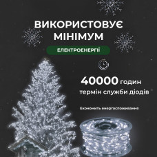 Гірлянда роса на пульті 50 метрів на 500 led світлодіодів крапля на білому дроті біла