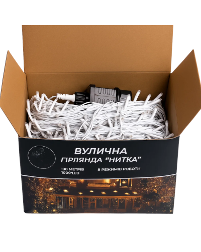 Гірлянда Різдвяна фея вулична 100 м 1000 LED білий провід Синій CF1000L100MWBL
