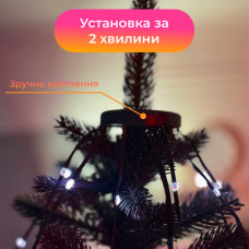 Гірлянда з кільцем на ялинку 2.5 метра Smart 250 led управління телефоном та пульт USB зелений дріт