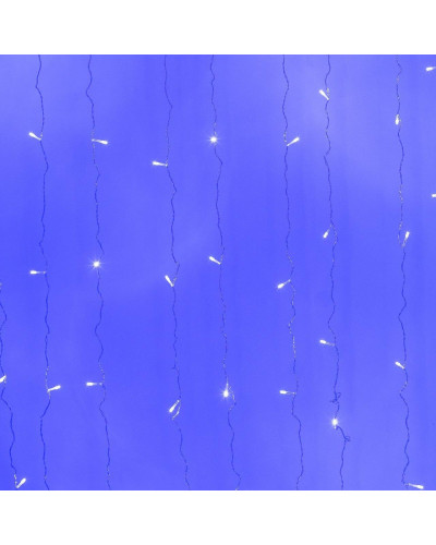 Гірлянда штора 2х2 м 240 LED світлодіодна мідний провід 8 ниток Синій
