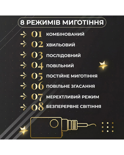 Гірлянда штора 3х0,9 м зірка і ялинка на 120 LED лампочок світлодіодна 8 режимів Жовтий