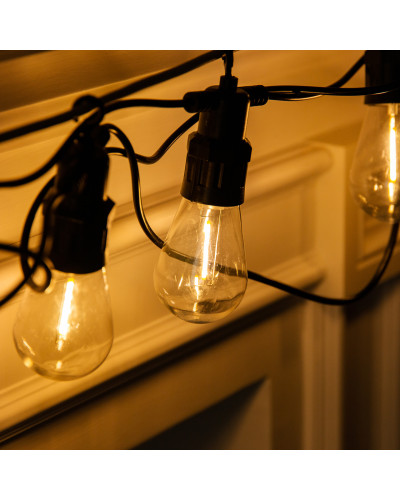 Гірлянда вулична у стилі ретро світлодіодна жовта S14 на 10 LED ламп завдовжки 5 метрів