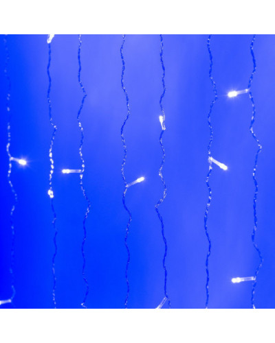 Гірлянда Водоспад 3х2 м 210 LED (480 L) лампочок світлодіодна прозорий дріт 10 ниток 8 режимів Синій
