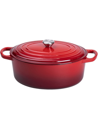 Гусятниця чавунна емальована 6 л, червоний Yiwu HP-FLG-17 RED