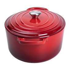 Гусятниця чавунна емальована 6 л, червоний Yiwu HP-FLG-17 RED