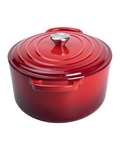 Гусятниця чавунна емальована 6 л, червоний Yiwu HP-FLG-17 RED