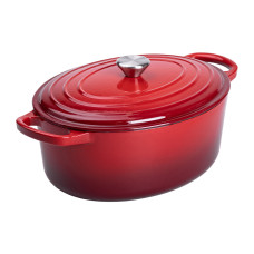 Гусятниця чавунна емальована 6 л, червоний Yiwu HP-FLG-17 RED