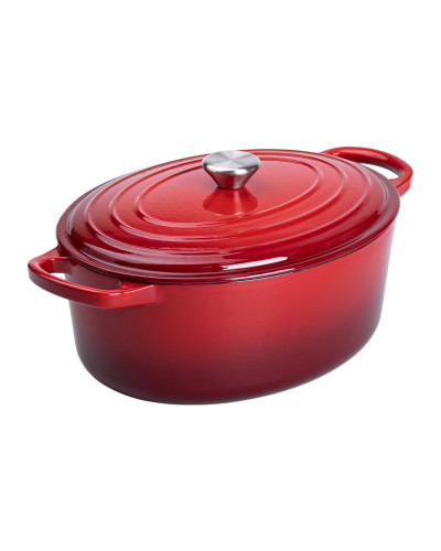 Гусятниця чавунна емальована 6 л, червоний Yiwu HP-FLG-17 RED