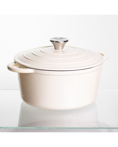 Каструля чавунна емальована 4 л, бежевий Yiwu HP-FLG-1 RED