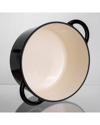 Каструля чавунна емальована 4 л, чорний Yiwu HP-FLG-1 BLACK