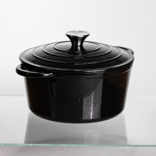 Каструля чавунна емальована 4 л, чорний Yiwu HP-FLG-1 BLACK