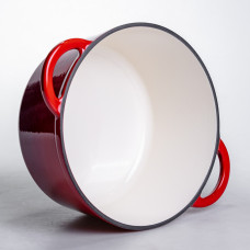 Каструля чавунна емальована 4 л, червоний Yiwu HP-FLG-1 RED