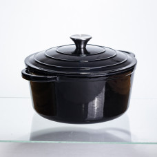 Каструля чавунна емальована 5 л, чорний Yiwu HP-FLG-2 BLACK